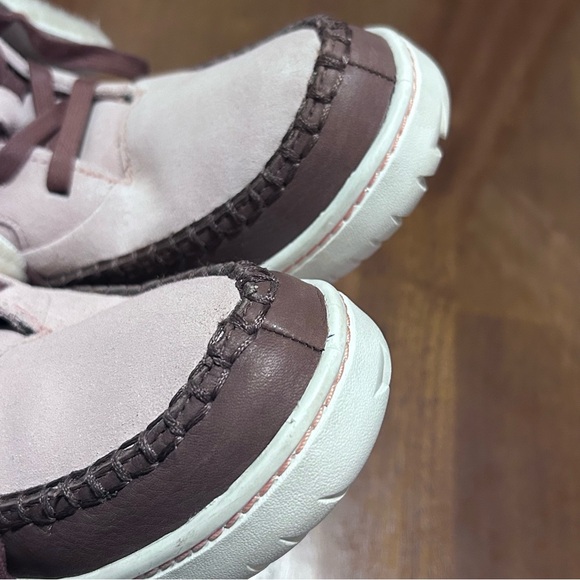 NEW Manitobah MUK LUKS Skoden Leather Shearling Ankle Boots Brown Pink Women 6 - Picture 6 of 12